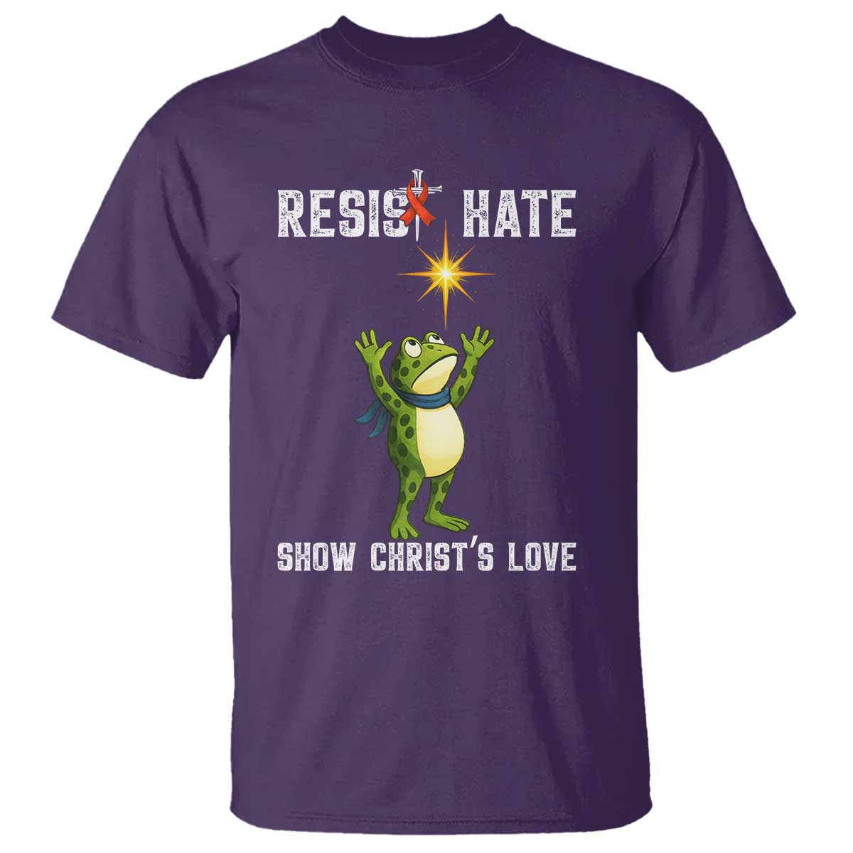 Resist Frog T Shirt Christian HIV Awareness Red Ribbon - Wonder Print Shop