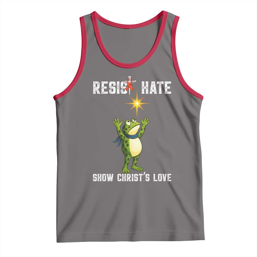 Resist Frog Tank Top Christian HIV Awareness Red Ribbon - Wonder Print Shop