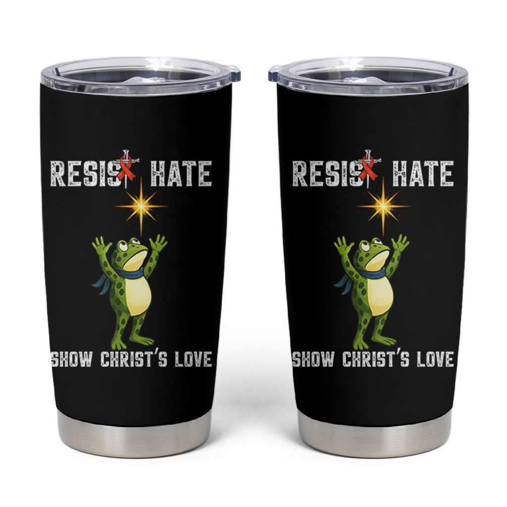 Resist Frog Tumbler Cup Christian HIV Awareness Red Ribbon - Wonder Print Shop