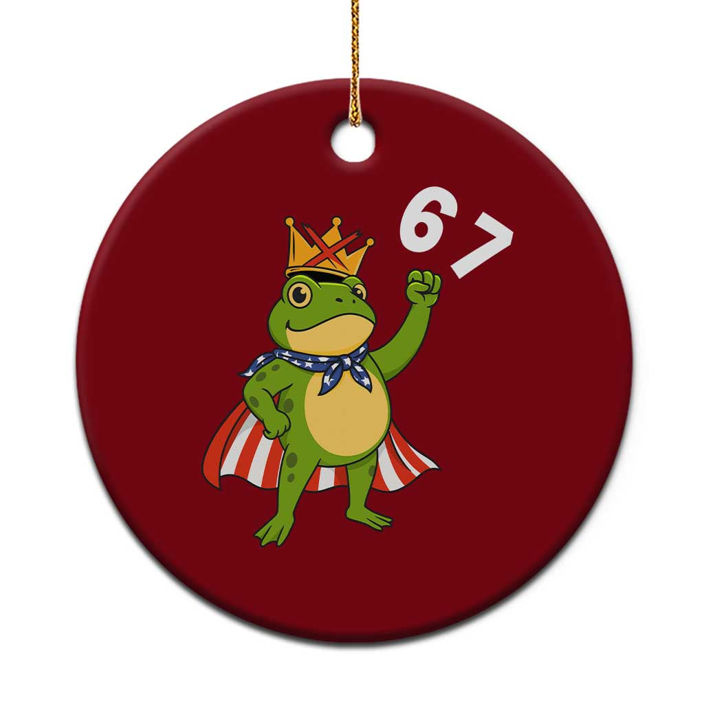 Resist Frog Ceramic Ornament Super American 67 Six Seven Meme - Wonder Print Shop