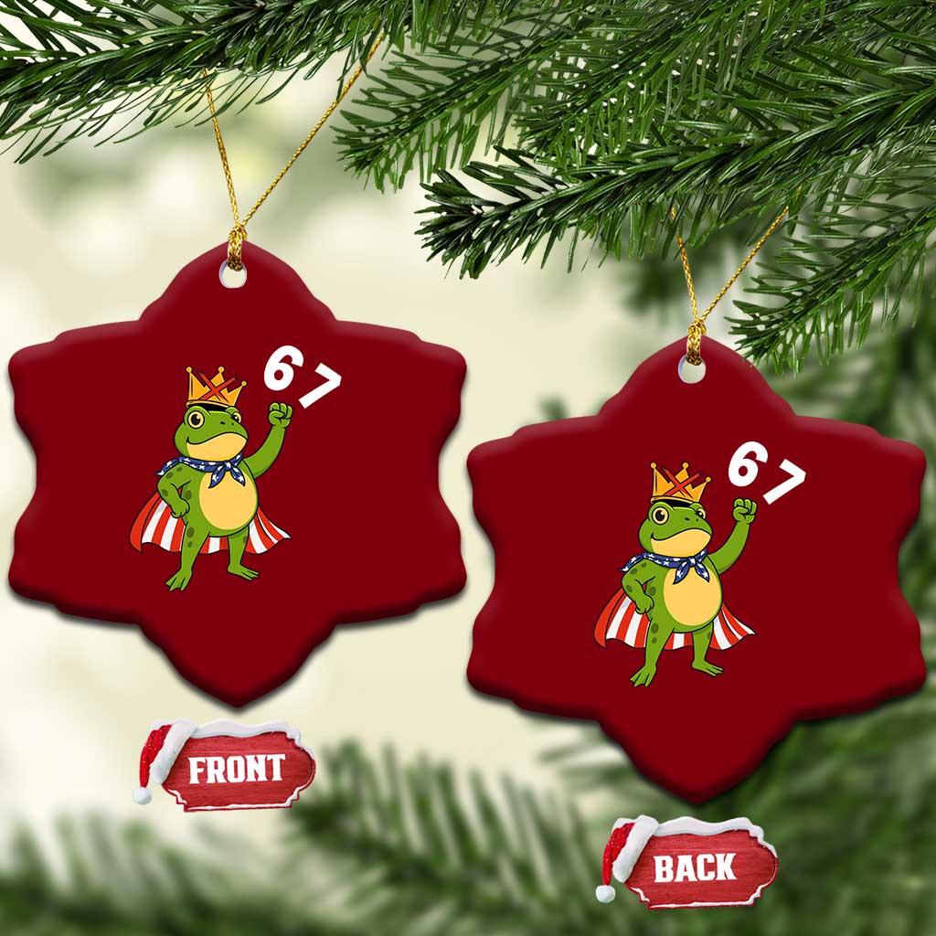 Resist Frog Ceramic Ornament Super American 67 Six Seven Meme - Wonder Print Shop