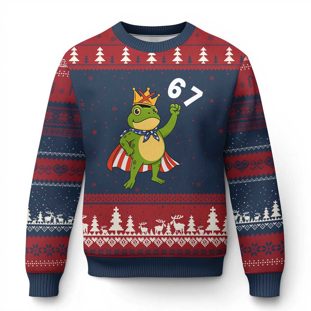 Resist Frog Ugly Christmas Sweater Super American 67 Six Seven Meme - Wonder Print Shop