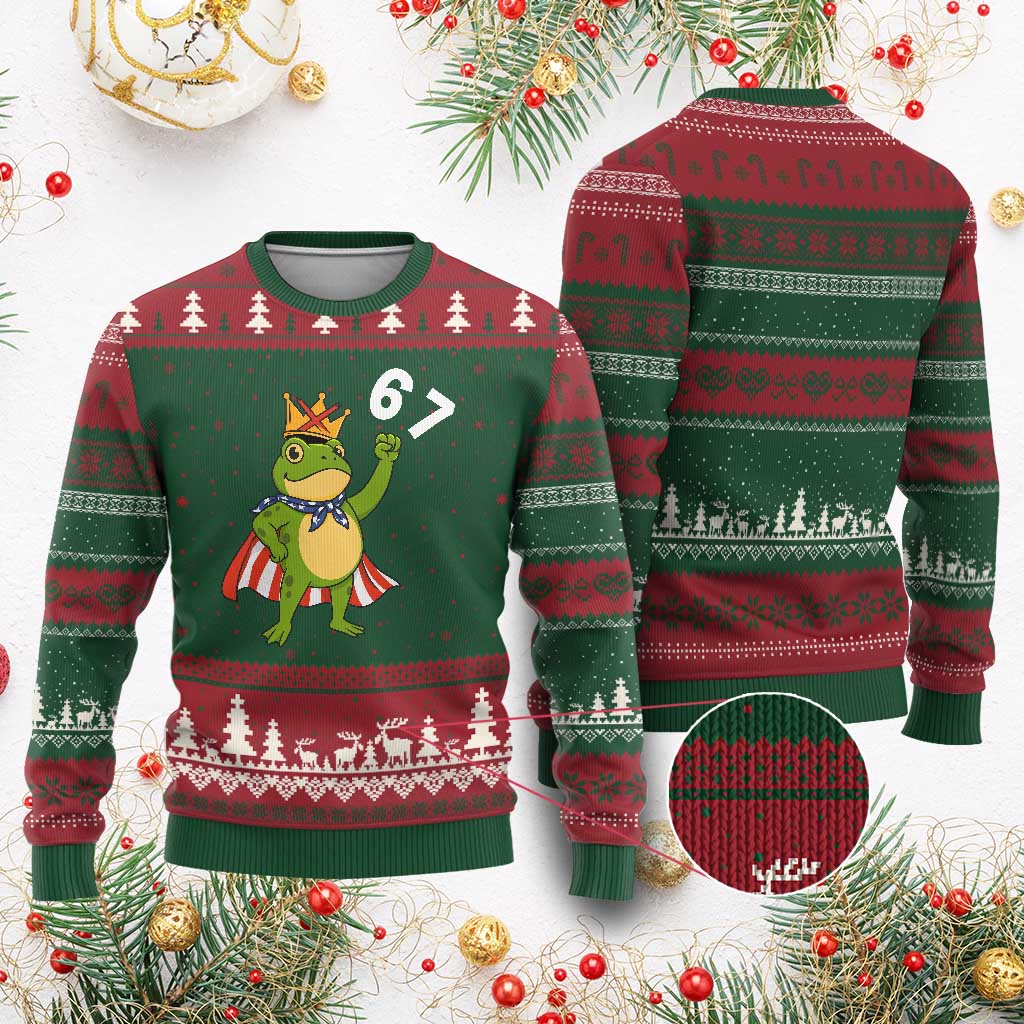 Resist Frog Ugly Christmas Sweater Super American 67 Six Seven Meme - Wonder Print Shop