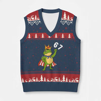 Resist Frog V-Neck Knit Sweater Vest Super American 67 Six Seven Meme - Wonder Print Shop