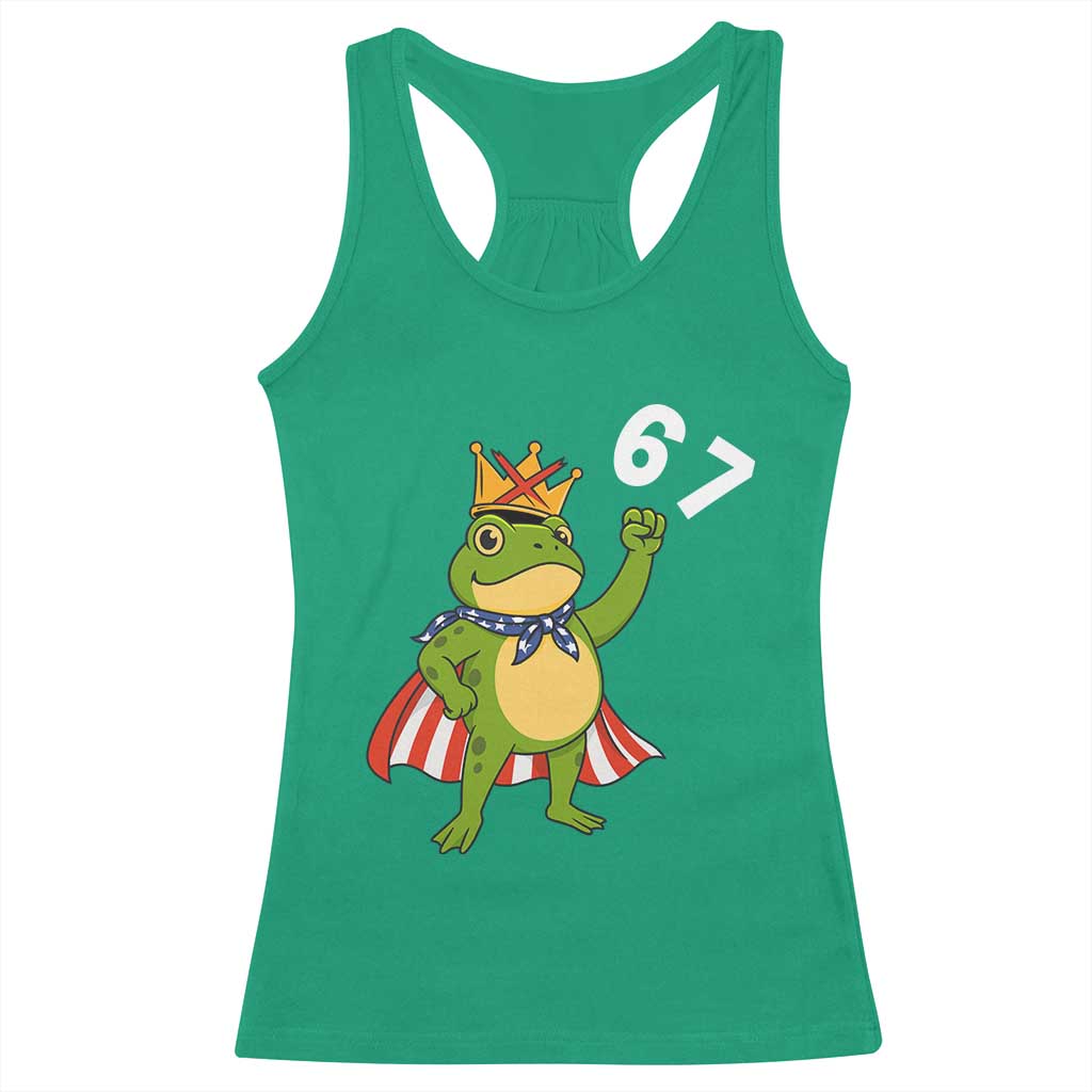 Resist Frog Racerback Tank Top Super American 67 Six Seven Meme - Wonder Print Shop