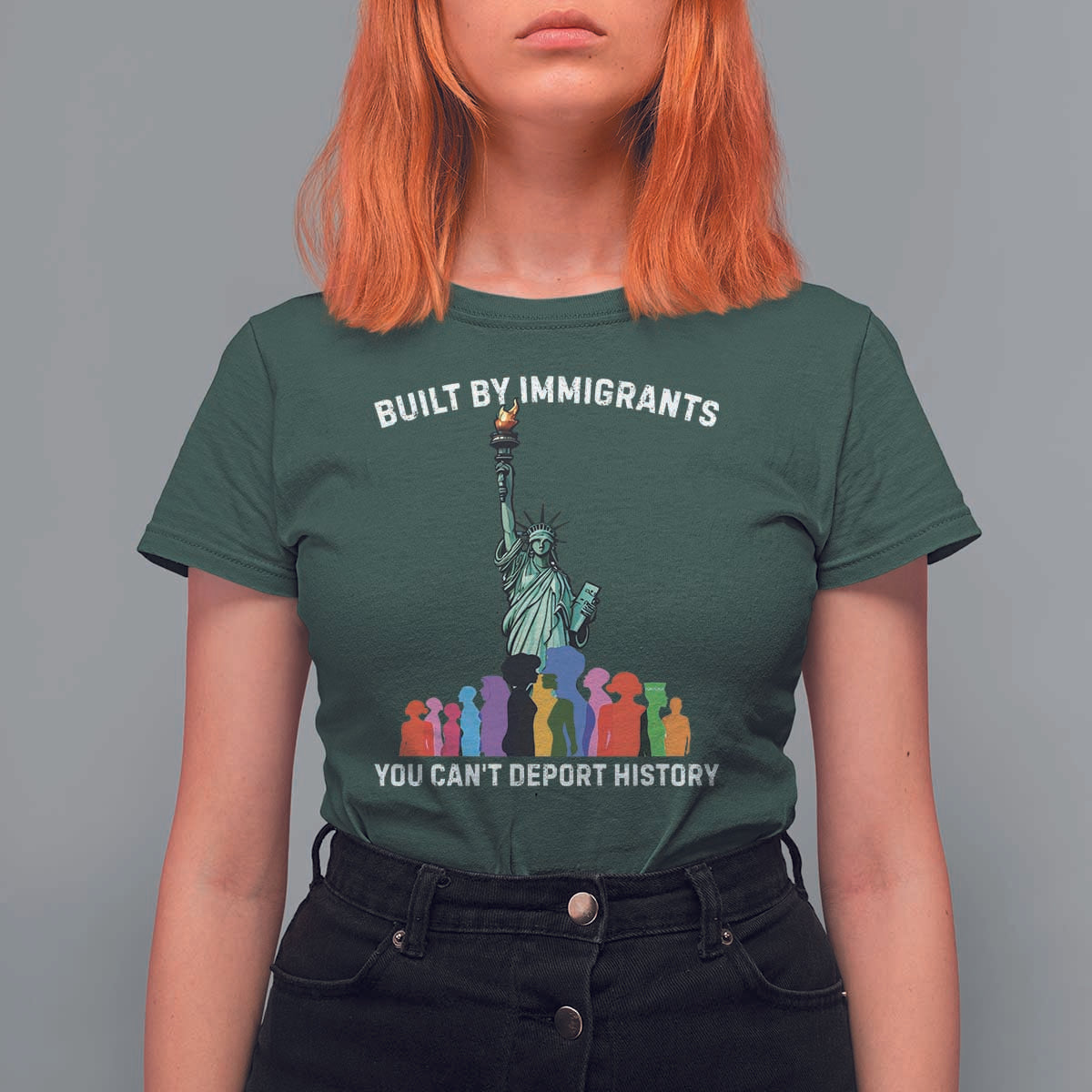 Immigrant Rights T Shirt For Women Built by Immigrants You Can Not Deport History - Wonder Print Shop