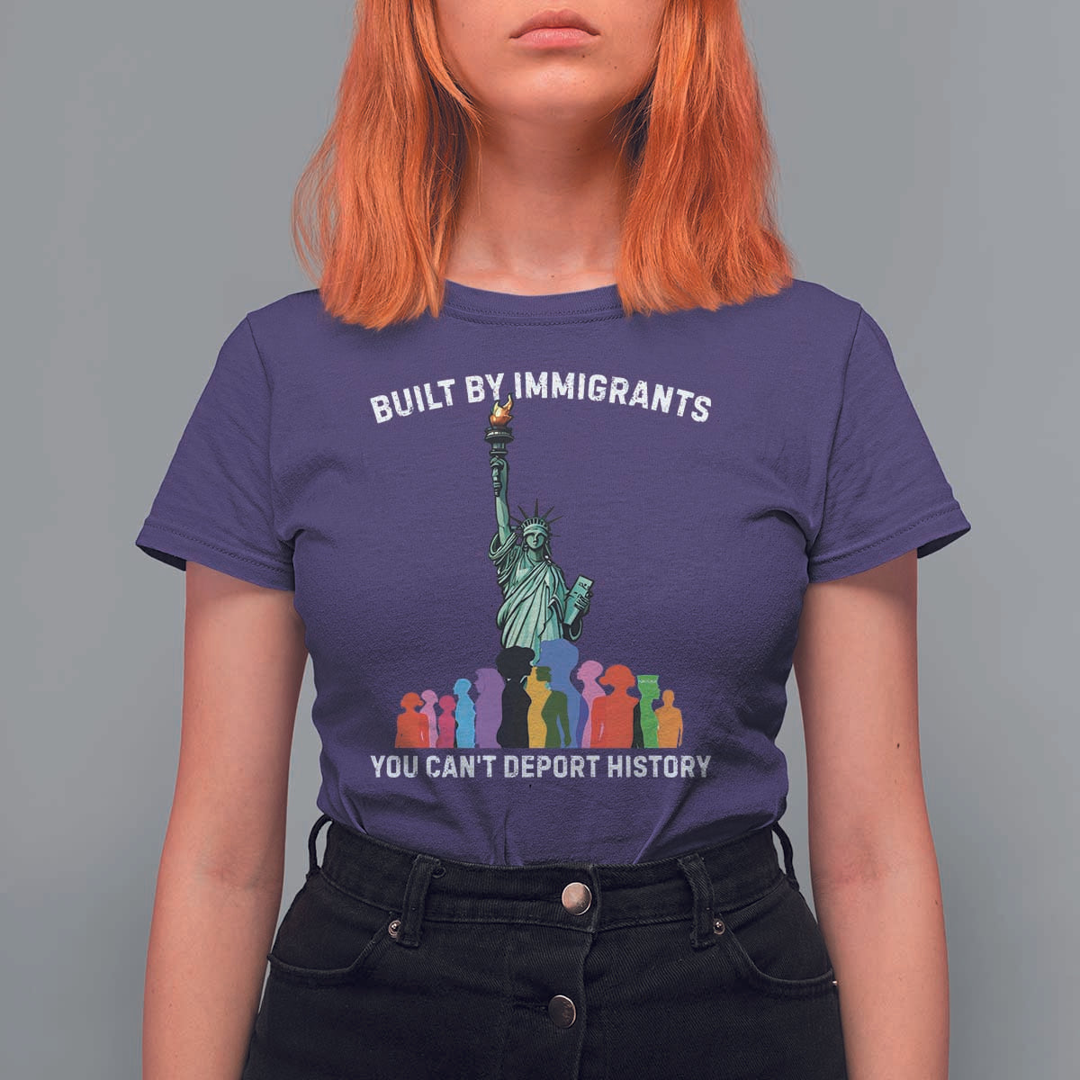 Immigrant Rights T Shirt For Women Built by Immigrants You Can Not Deport History - Wonder Print Shop