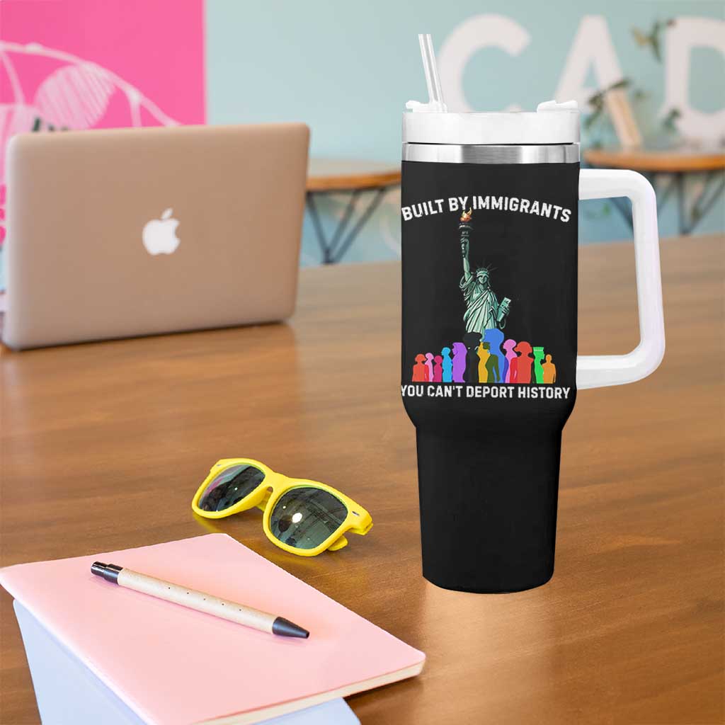 Immigrant Rights Tumbler With Handle Built by Immigrants You Can Not Deport History - Wonder Print Shop