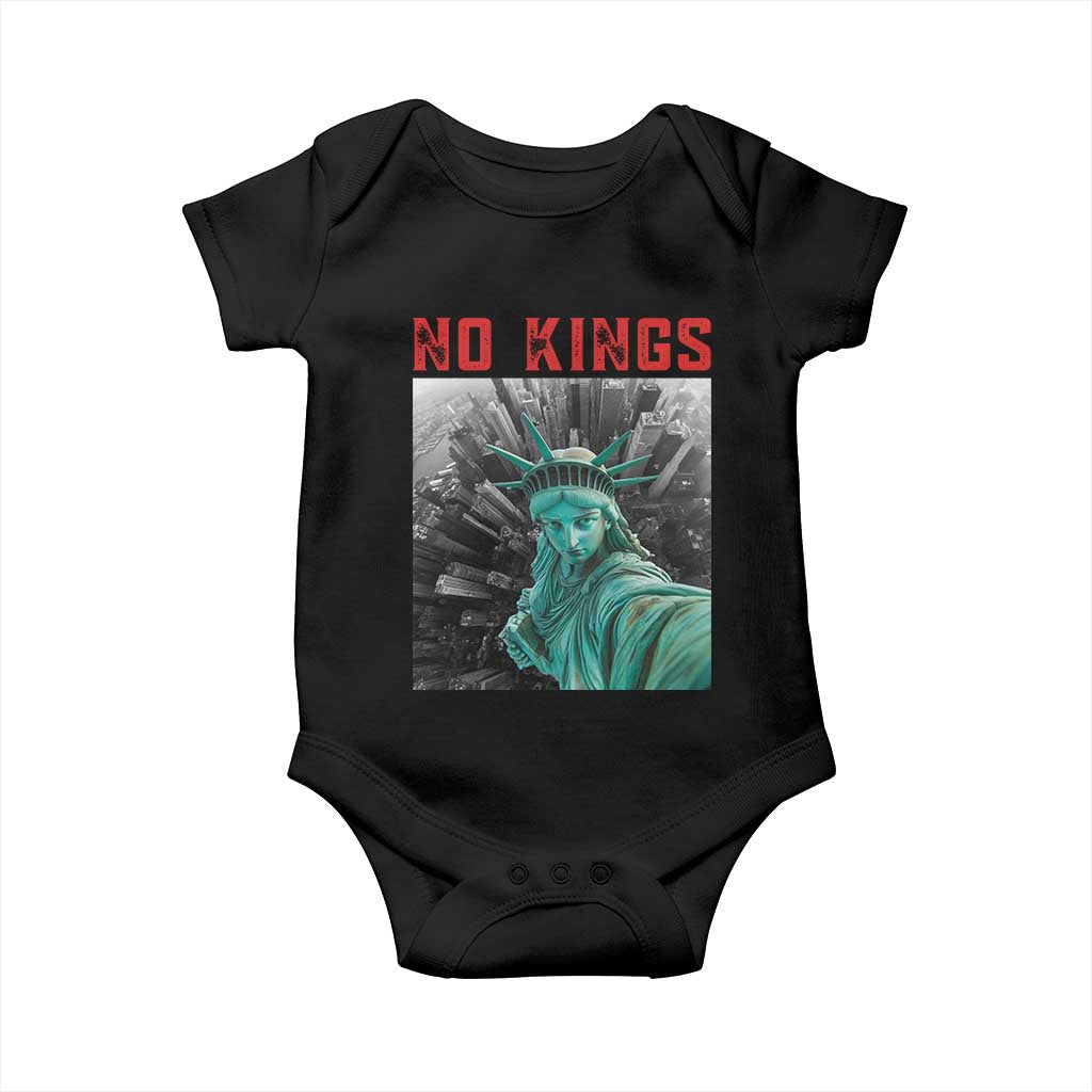 No Kings Baby Onesie Statue of Liberty Selfie Freedom - Wonder Print Shop