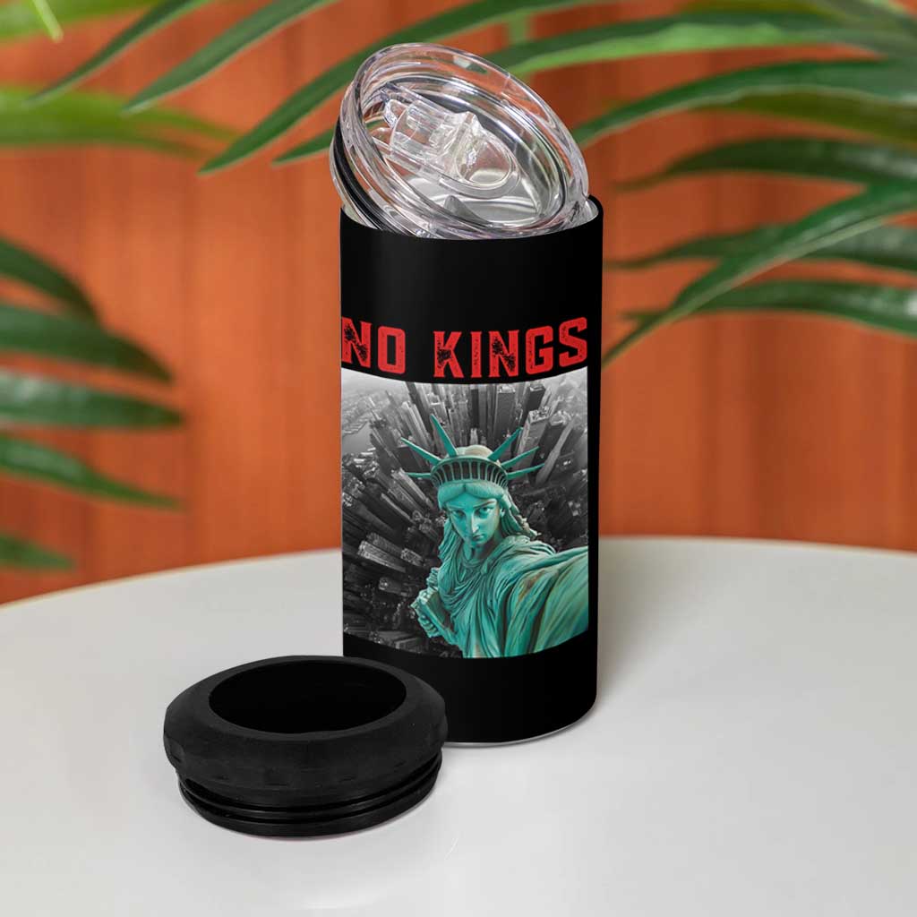 No Kings 4 in 1 Can Cooler Tumbler Statue of Liberty Selfie Freedom - Wonder Print Shop
