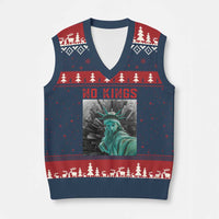 No Kings V-Neck Knit Sweater Vest Statue of Liberty Selfie Freedom - Wonder Print Shop