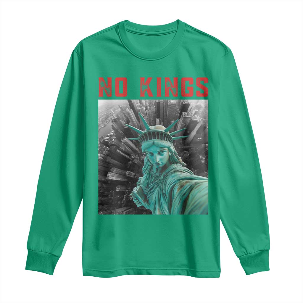 No Kings Long Sleeve Shirt Statue of Liberty Selfie Freedom - Wonder Print Shop