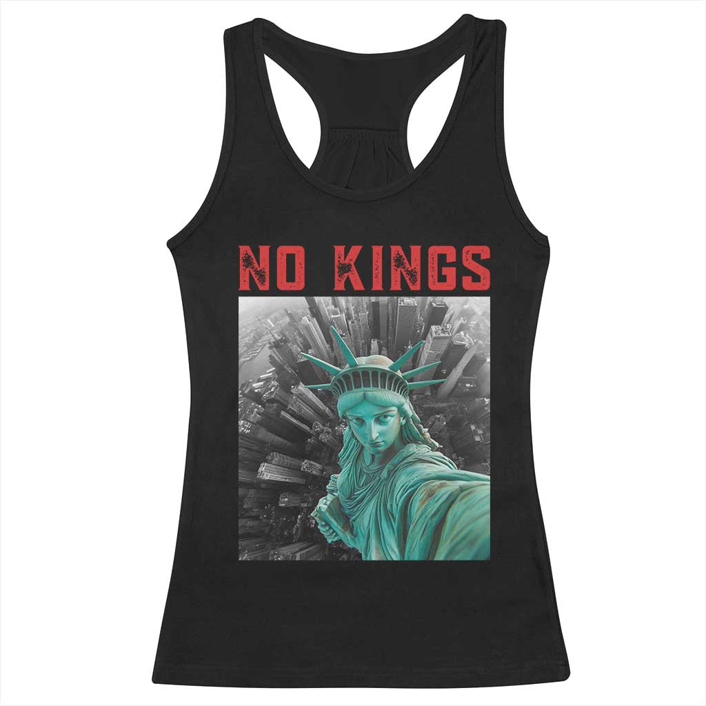 No Kings Racerback Tank Top Statue of Liberty Selfie Freedom - Wonder Print Shop