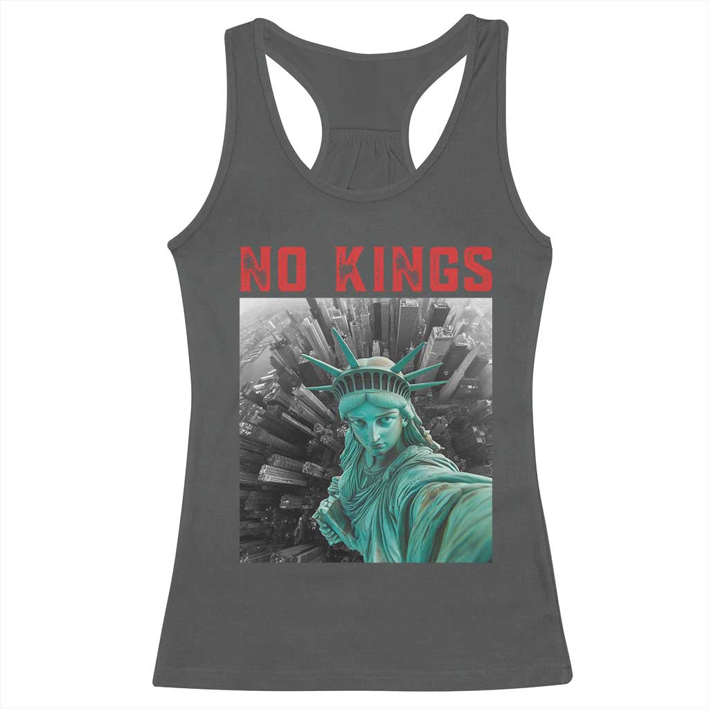 No Kings Racerback Tank Top Statue of Liberty Selfie Freedom - Wonder Print Shop
