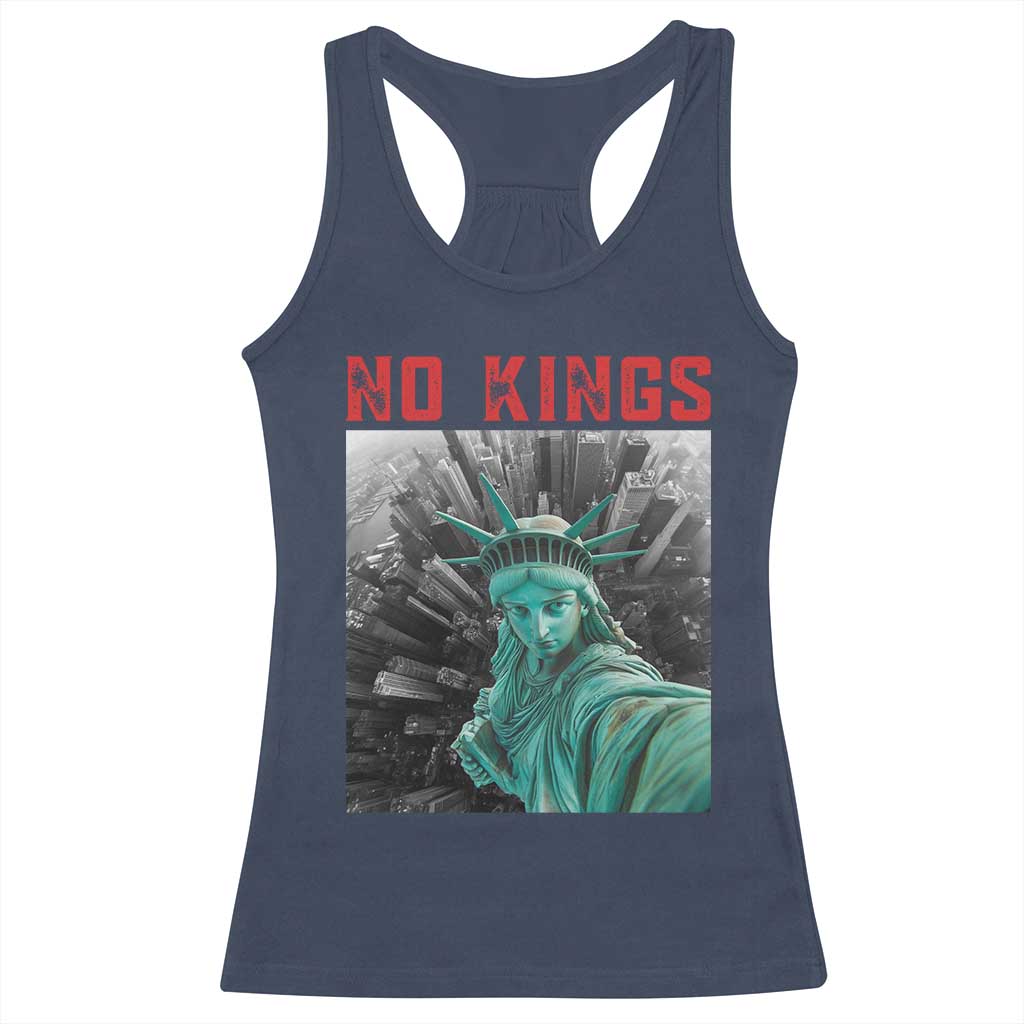No Kings Racerback Tank Top Statue of Liberty Selfie Freedom - Wonder Print Shop