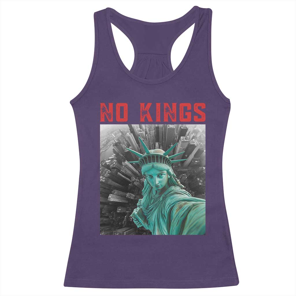 No Kings Racerback Tank Top Statue of Liberty Selfie Freedom - Wonder Print Shop