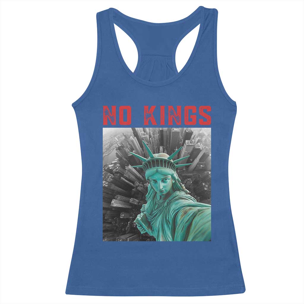 No Kings Racerback Tank Top Statue of Liberty Selfie Freedom - Wonder Print Shop