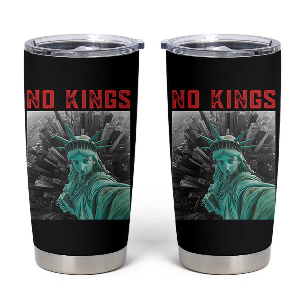 No Kings Tumbler Cup Statue of Liberty Selfie Freedom - Wonder Print Shop