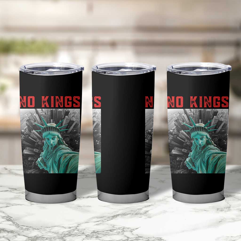No Kings Tumbler Cup Statue of Liberty Selfie Freedom - Wonder Print Shop
