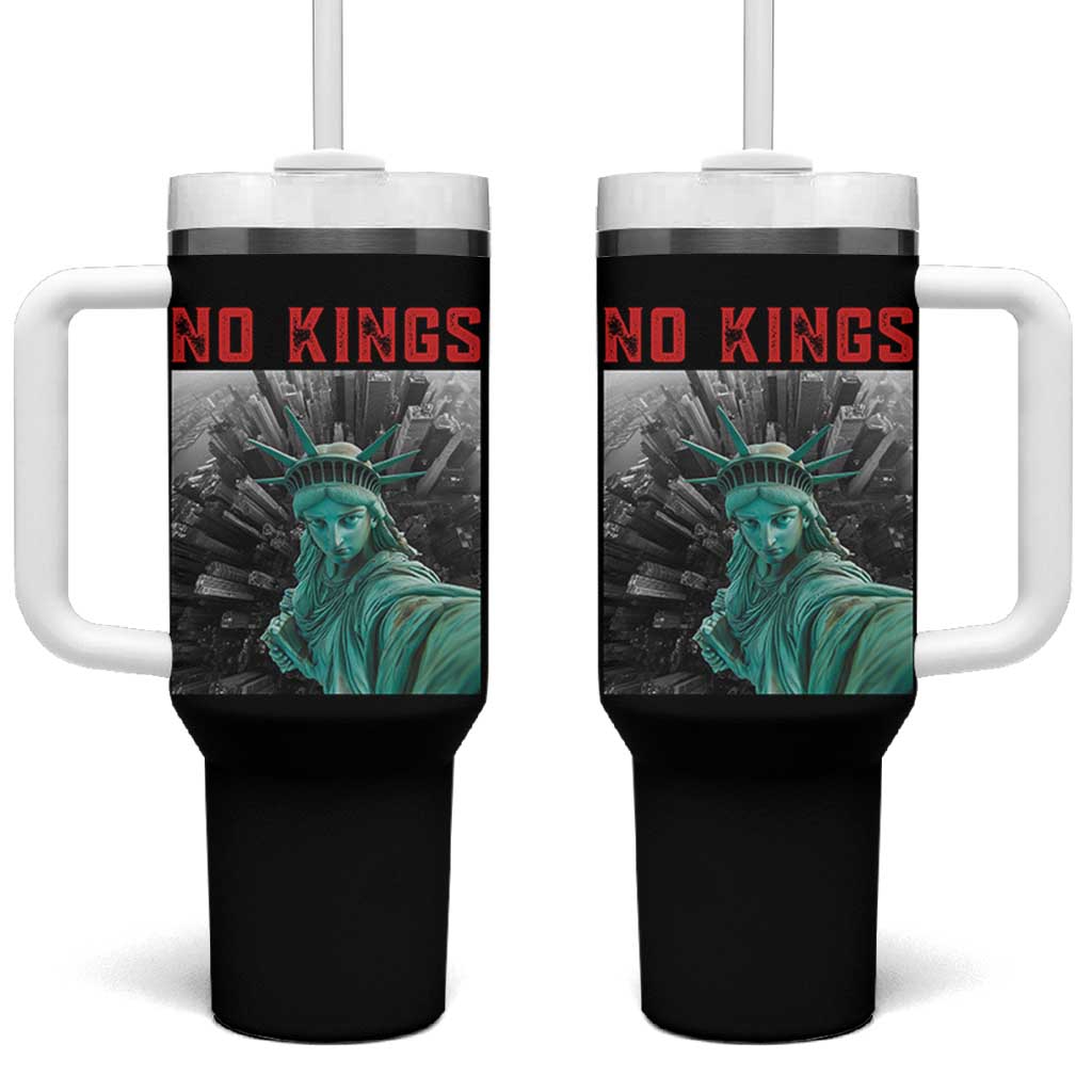 No Kings Tumbler With Handle Statue of Liberty Selfie Freedom - Wonder Print Shop
