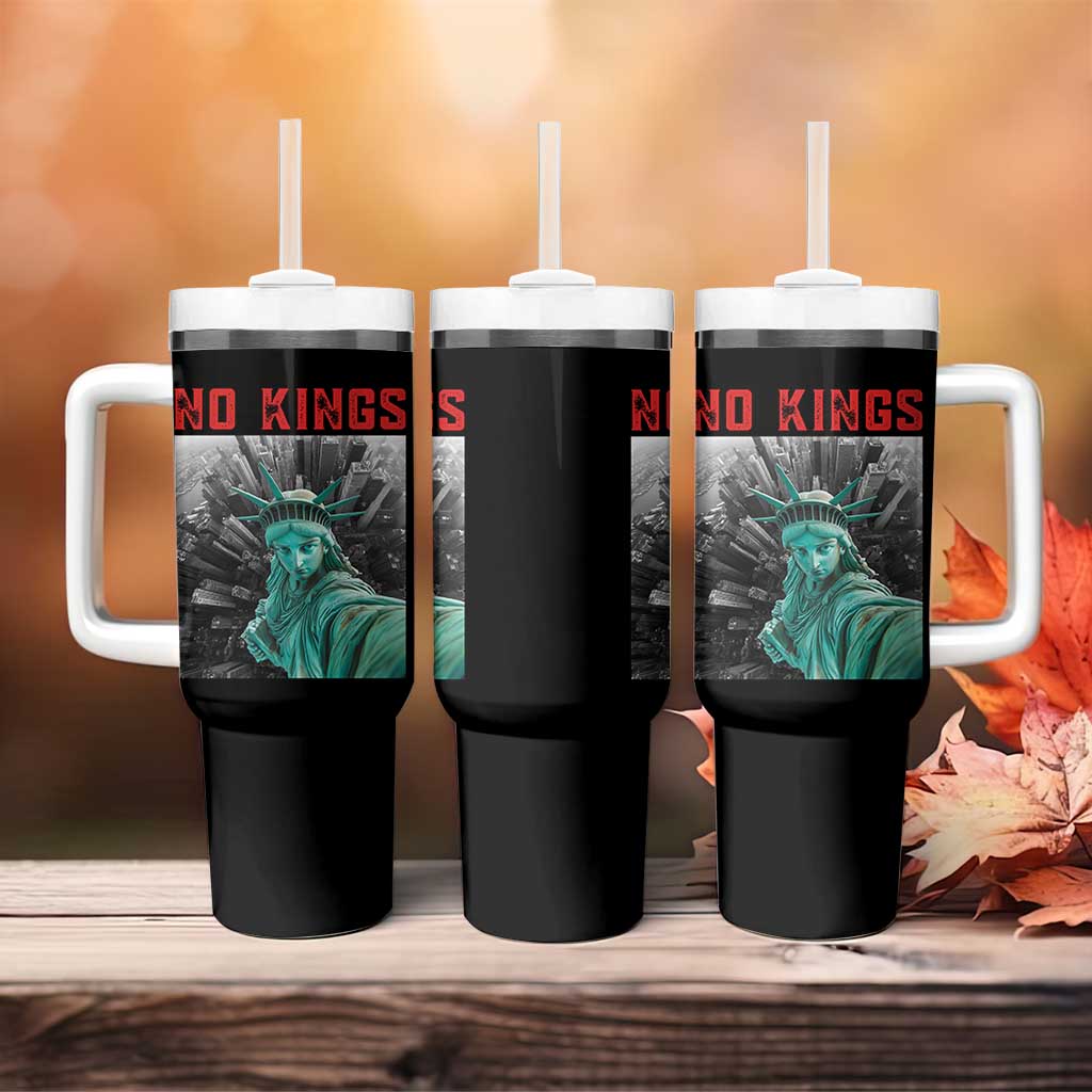 No Kings Tumbler With Handle Statue of Liberty Selfie Freedom - Wonder Print Shop