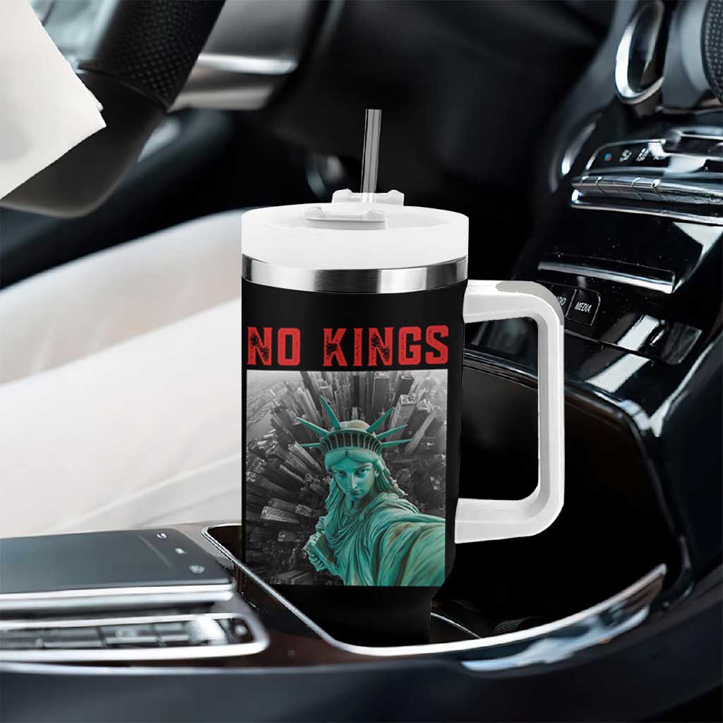 No Kings Tumbler With Handle Statue of Liberty Selfie Freedom - Wonder Print Shop