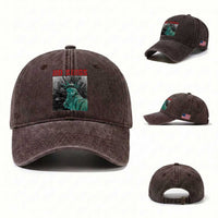 No Kings Washed Cotton Baseball Cap Statue of Liberty Selfie Freedom