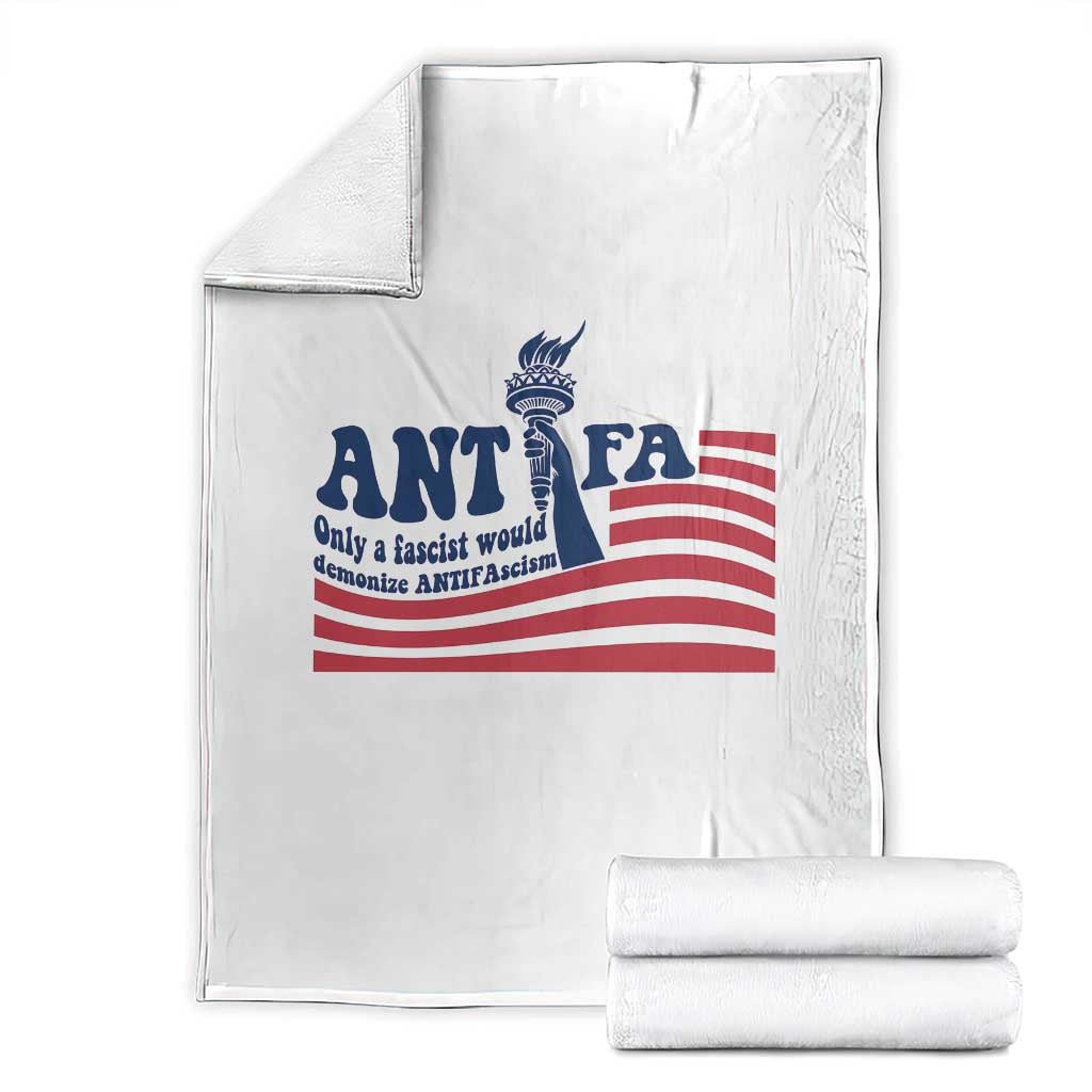 Antifa Fascism Patriotic Throw Blanket Antifascist Statue of Liberty - Wonder Print Shop