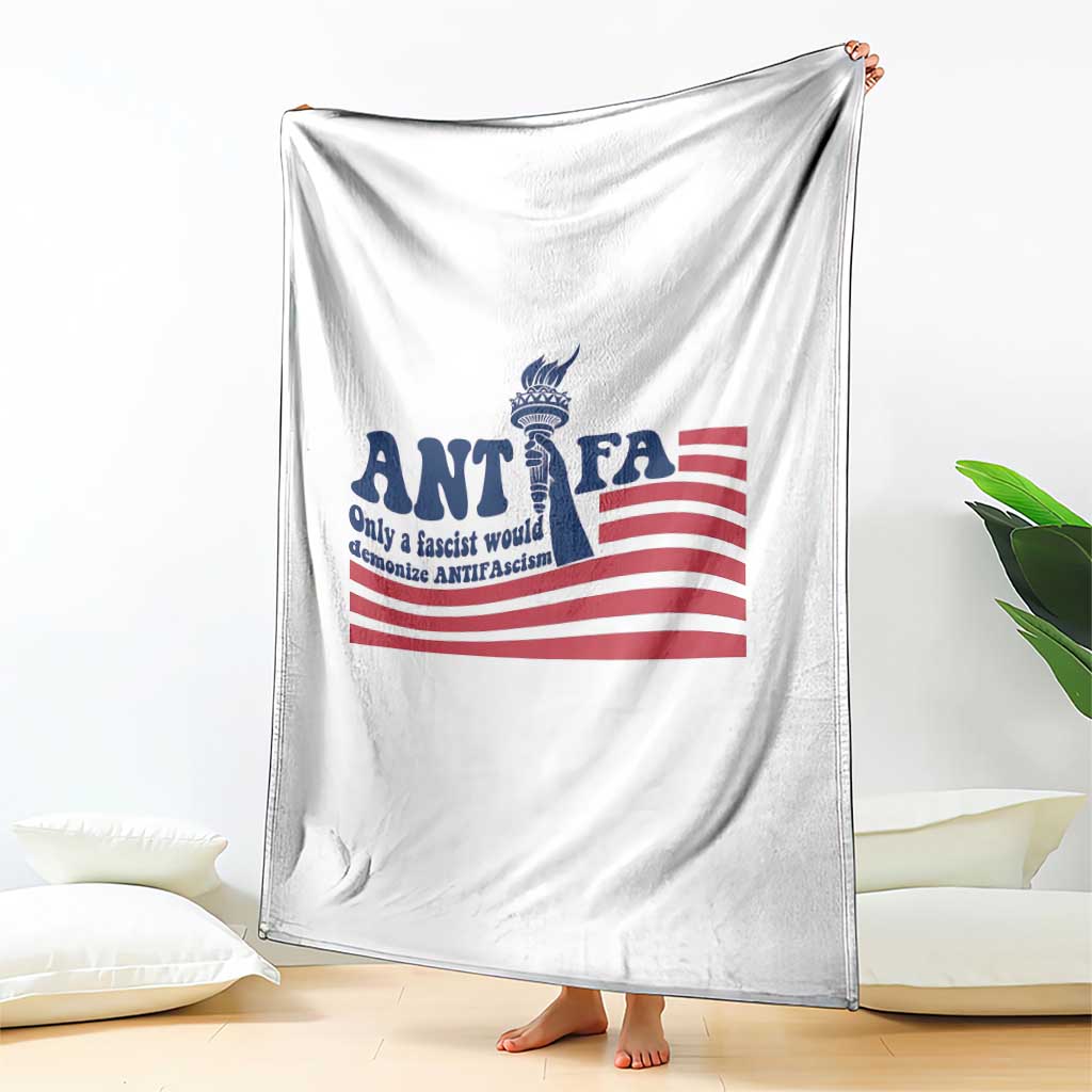 Antifa Fascism Patriotic Throw Blanket Antifascist Statue of Liberty - Wonder Print Shop