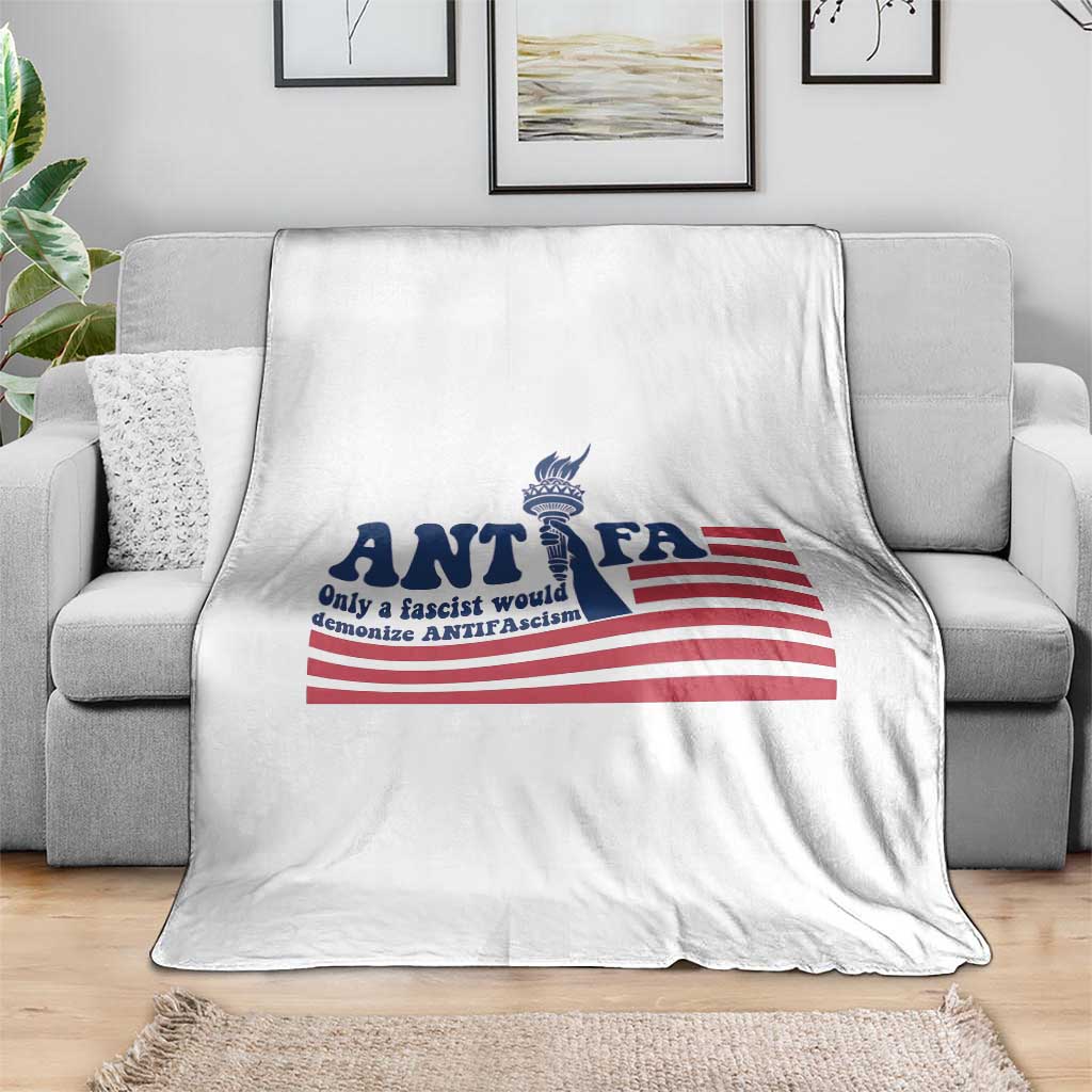Antifa Fascism Patriotic Throw Blanket Antifascist Statue of Liberty - Wonder Print Shop