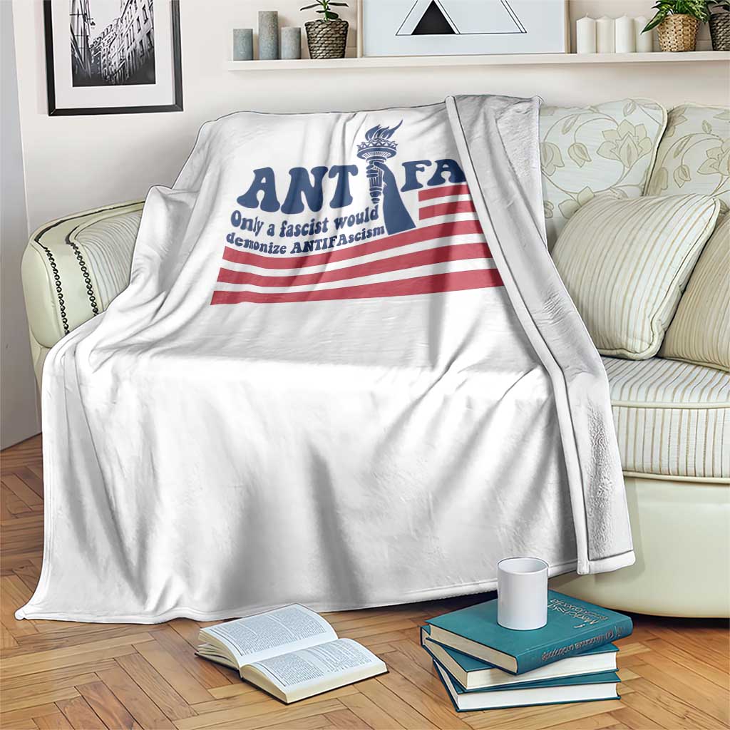 Antifa Fascism Patriotic Throw Blanket Antifascist Statue of Liberty - Wonder Print Shop