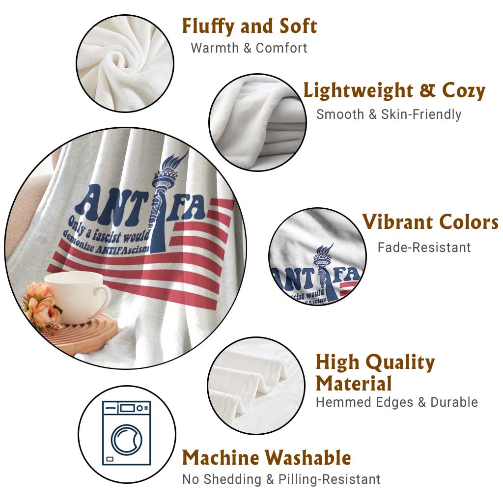 Antifa Fascism Patriotic Throw Blanket Antifascist Statue of Liberty - Wonder Print Shop