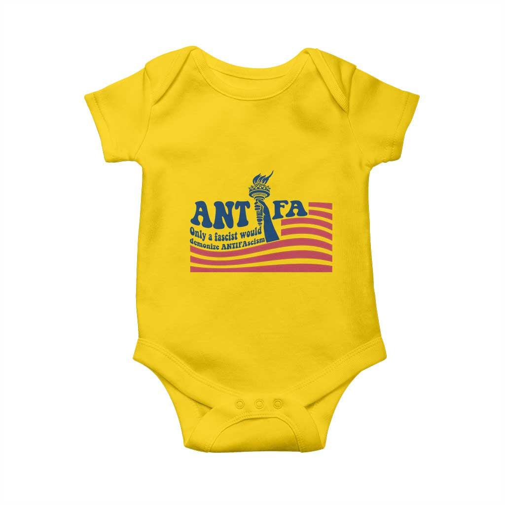 Antifa Fascism Patriotic Baby Onesie Antifascist Statue of Liberty - Wonder Print Shop
