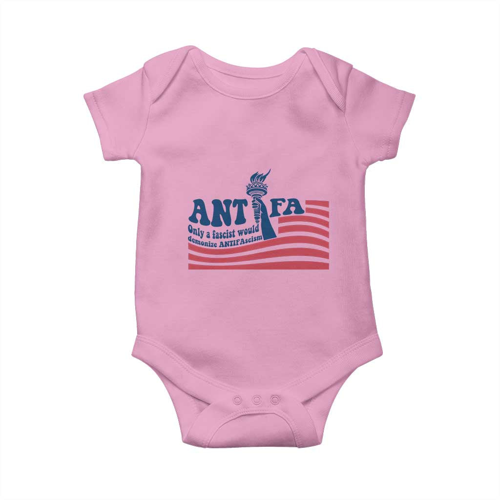 Antifa Fascism Patriotic Baby Onesie Antifascist Statue of Liberty - Wonder Print Shop