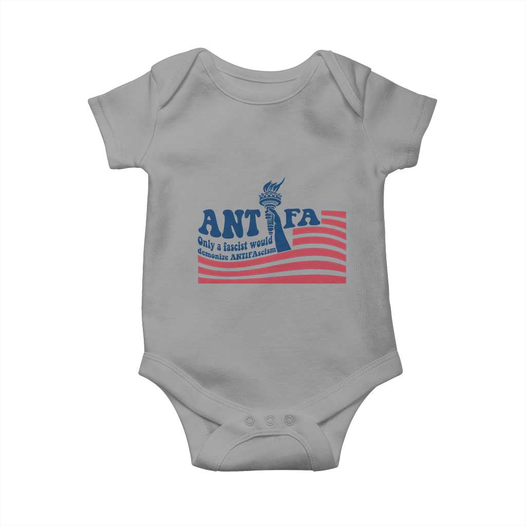 Antifa Fascism Patriotic Baby Onesie Antifascist Statue of Liberty - Wonder Print Shop
