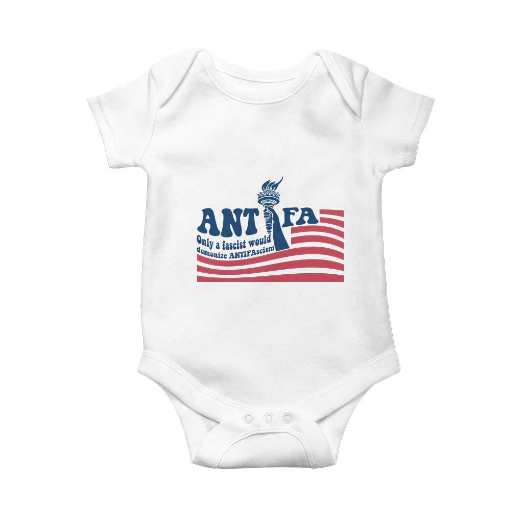 Antifa Fascism Patriotic Baby Onesie Antifascist Statue of Liberty - Wonder Print Shop