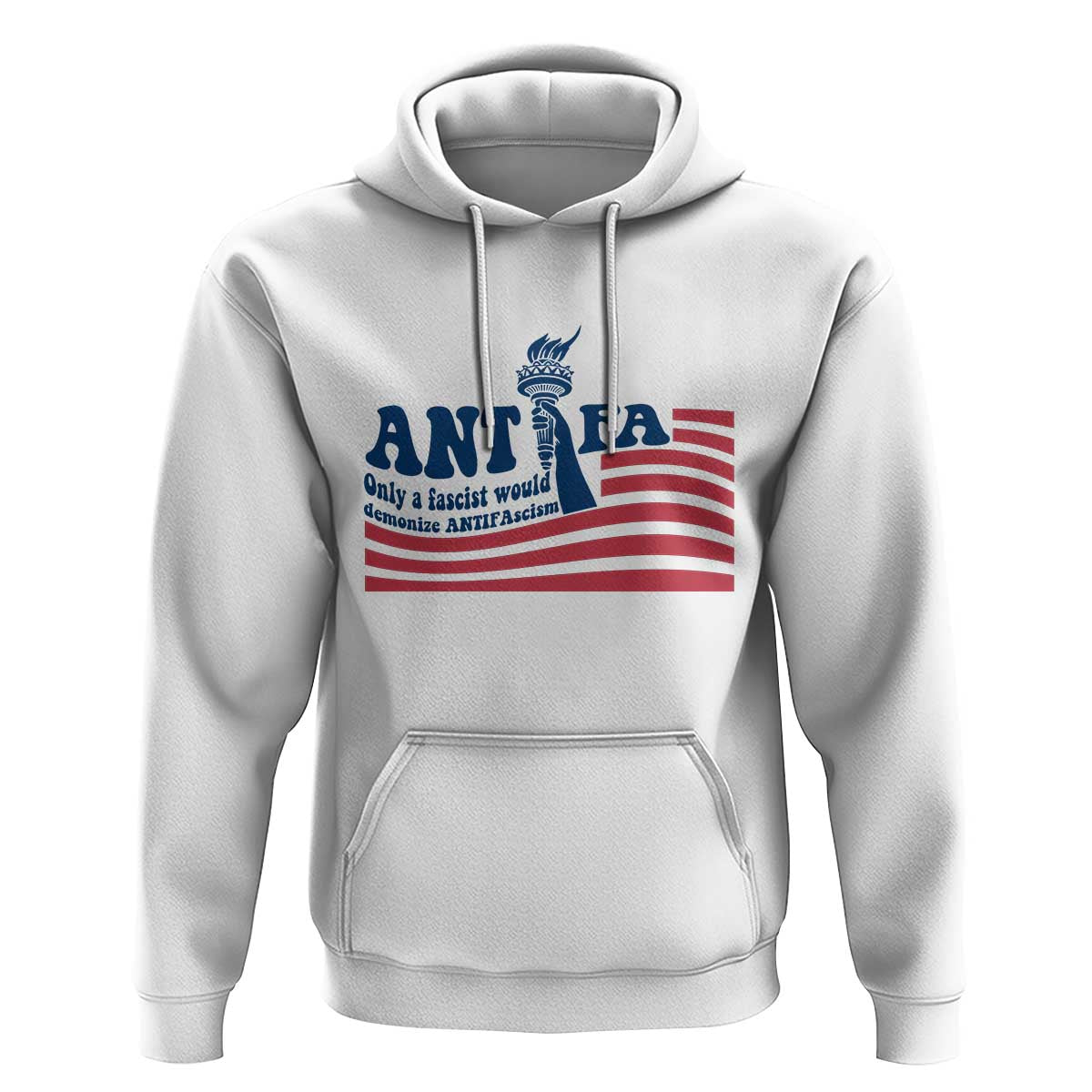 Antifa Fascism Patriotic Hoodie Antifascist Statue of Liberty - Wonder Print Shop