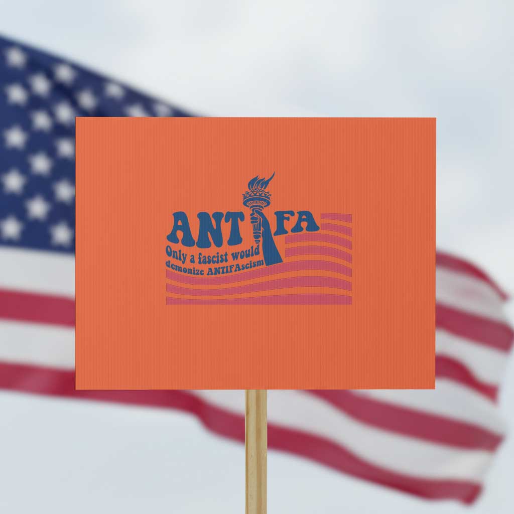 Antifa Fascism Patriotic Protest Sign Antifascist Statue of Liberty - Wonder Print Shop