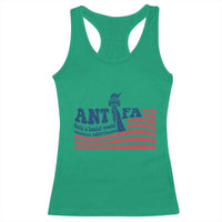 Antifa Fascism Patriotic Racerback Tank Top Antifascist Statue of Liberty - Wonder Print Shop