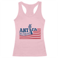 Antifa Fascism Patriotic Racerback Tank Top Antifascist Statue of Liberty - Wonder Print Shop