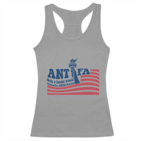 Antifa Fascism Patriotic Racerback Tank Top Antifascist Statue of Liberty - Wonder Print Shop