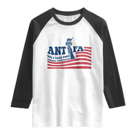 Antifa Fascism Patriotic Raglan Shirt Antifascist Statue of Liberty - Wonder Print Shop