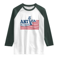Antifa Fascism Patriotic Raglan Shirt Antifascist Statue of Liberty - Wonder Print Shop