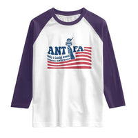 Antifa Fascism Patriotic Raglan Shirt Antifascist Statue of Liberty - Wonder Print Shop