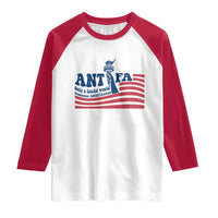 Antifa Fascism Patriotic Raglan Shirt Antifascist Statue of Liberty - Wonder Print Shop