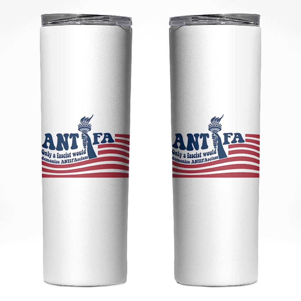 Antifa Fascism Patriotic Skinny Tumbler Antifascist Statue of Liberty - Wonder Print Shop