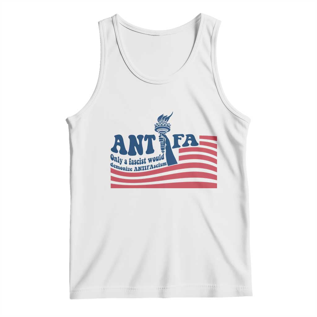 Antifa Fascism Patriotic Tank Top Antifascist Statue of Liberty - Wonder Print Shop