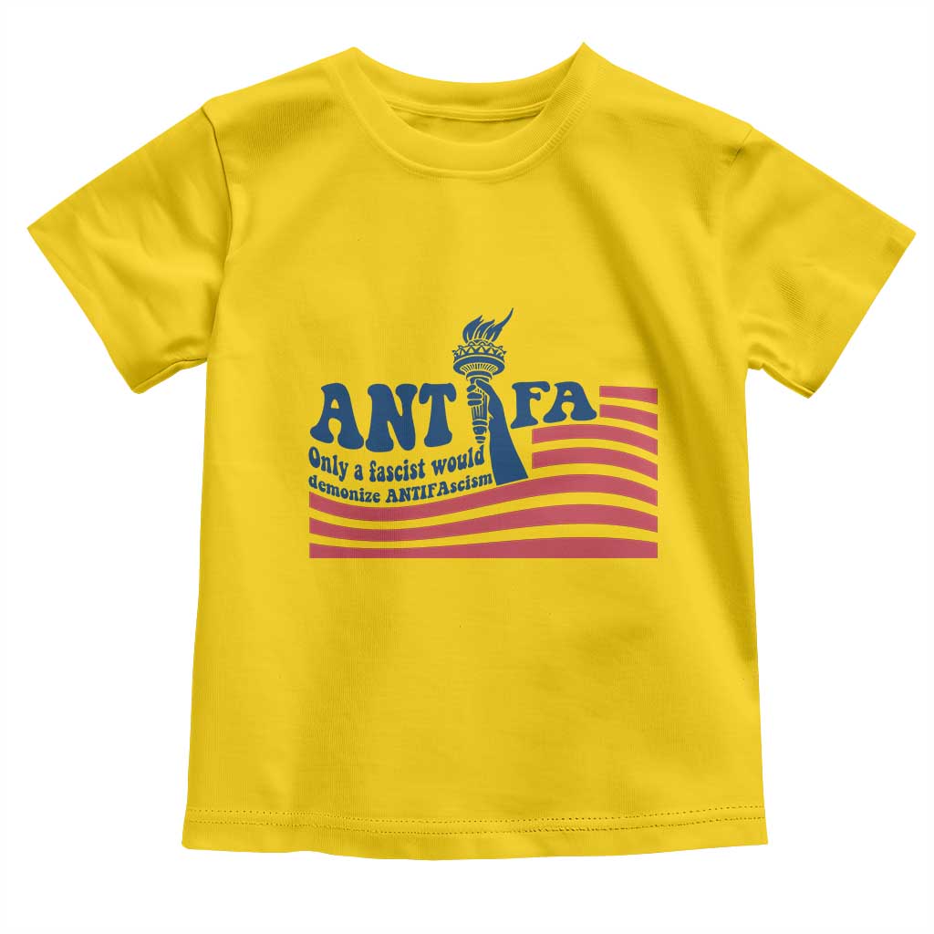 Antifa Fascism Patriotic Toddler T Shirt Antifascist Statue of Liberty - Wonder Print Shop