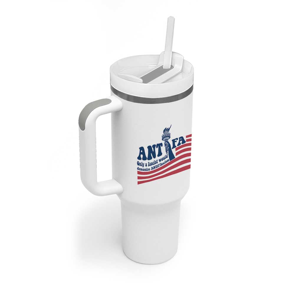 Antifa Fascism Patriotic Tumbler With Handle Antifascist Statue of Liberty - Wonder Print Shop