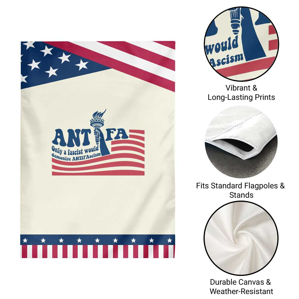 Antifa Fascism Patriotic Garden Flag Antifascist Statue of Liberty